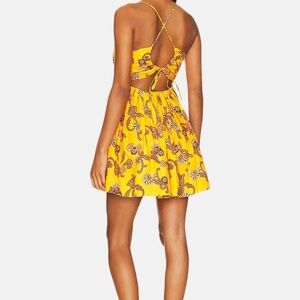 A.L.C. Yellow Floral Cutout Mini Dress